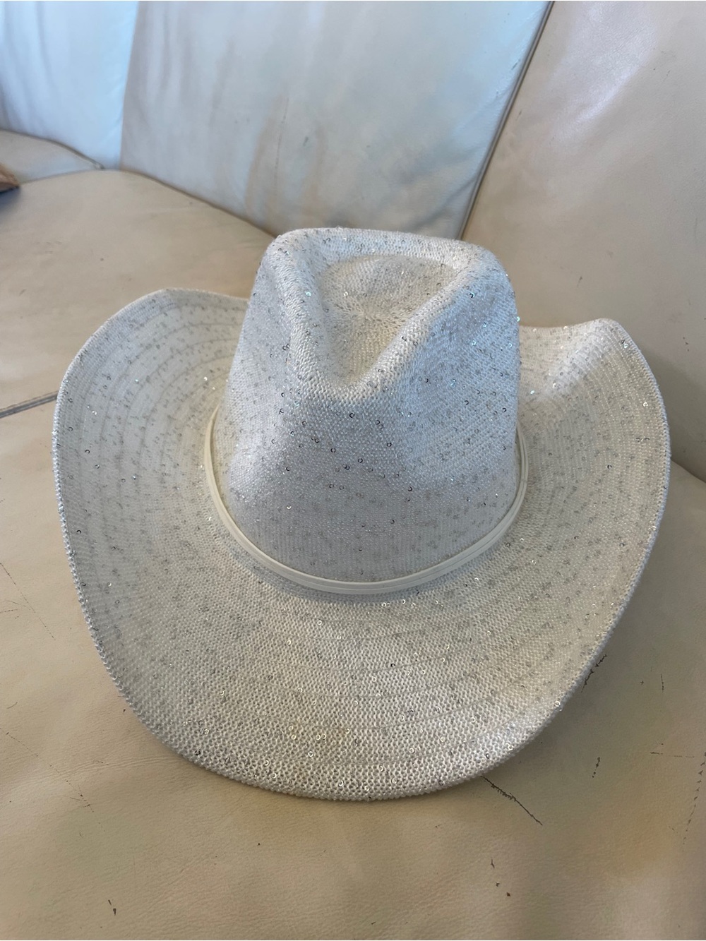 wild fable Sparkling White and Silver Cowboy Hat